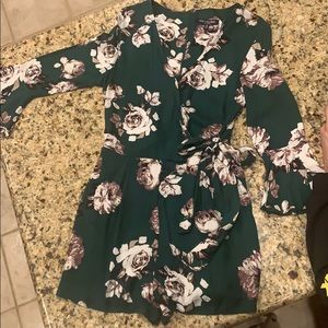 floral long sleeve romper